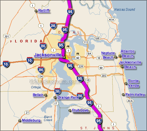 Interstate 95 Jacksonville Map